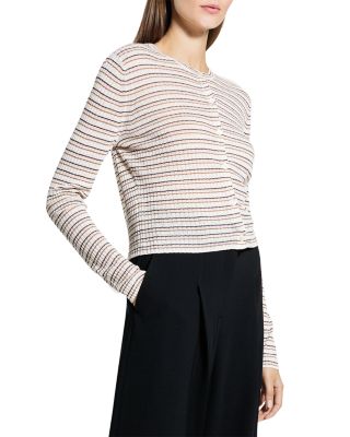 Cropped Striped Cardigan