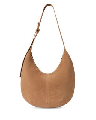 Sia Large Curved Suede Crossbody Bag