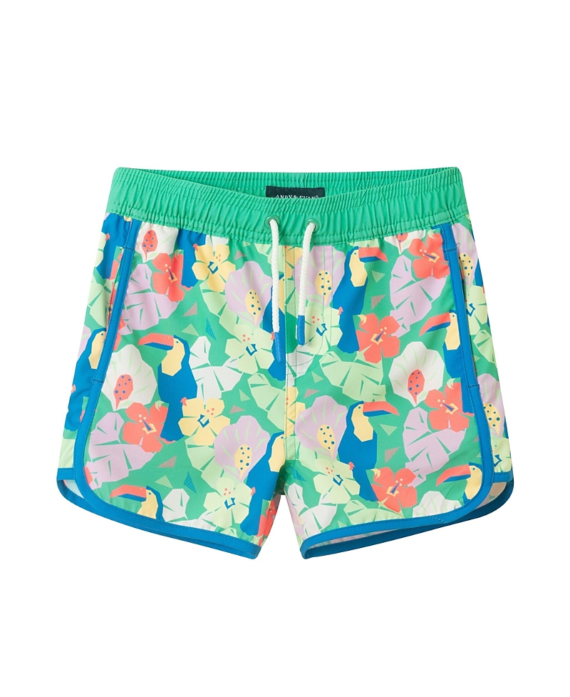 Andy & Evan Boys' Toucan Floral Swim Trunk - Little Kid