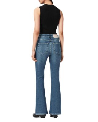 Maisie High Rise Flare Leg Jeans in Mid Indigo