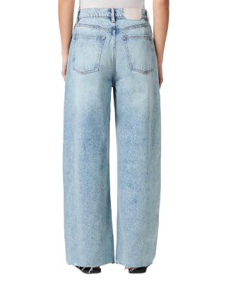 Aki Mid Rise Crossover Jeans in Destroy Light Blue