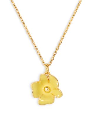 Golden Bloom Flower Pendant Necklace, 16-19"