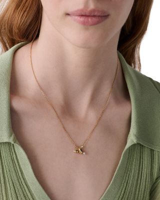 Love You, Mom Imitation Pearl Bunny Pendant Necklace, 16-19"  