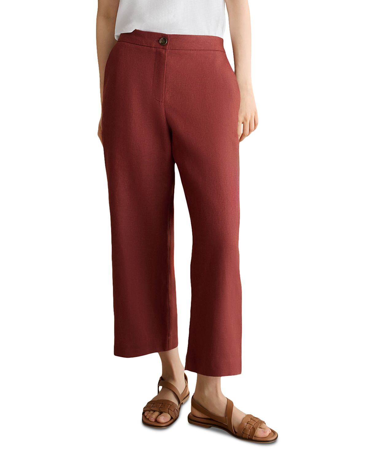 Hobbs London Petite Lillie Cropped Linen Trousers