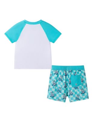 Boys' Short Sleeve Skating Dog Rashguard Set - Little Kid, Big Kid