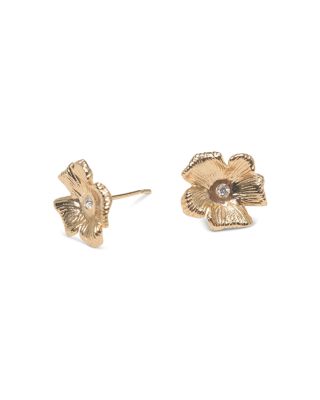 Pav&eacute; Flower Stud Earrings 
