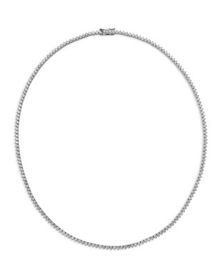 Diamond Classic Three Prong Tennis Necklace in 14K Gold, 6.0 tcw