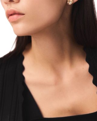 Pav&eacute; Flower Stud Earrings 