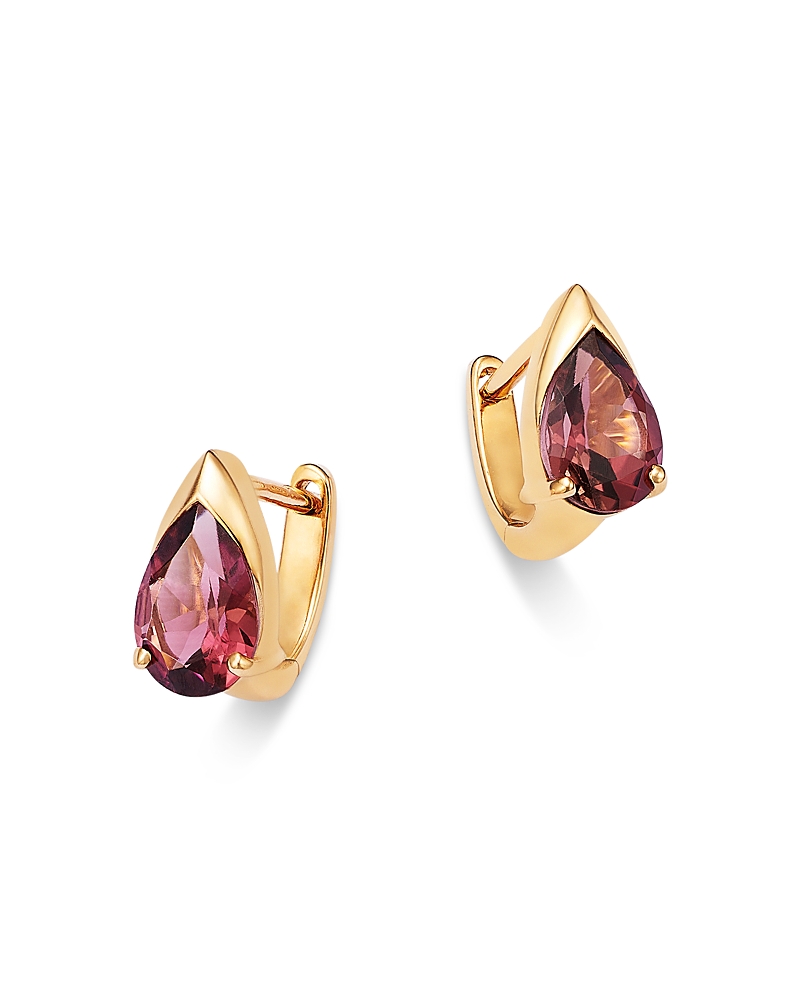 Bloomingdale's Fine Collection London Blue Topaz Pear Huggie Hoop Earrings in 14K Yellow Gold · OS
