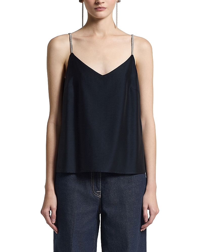 Peserico Double Layer V Neck Top