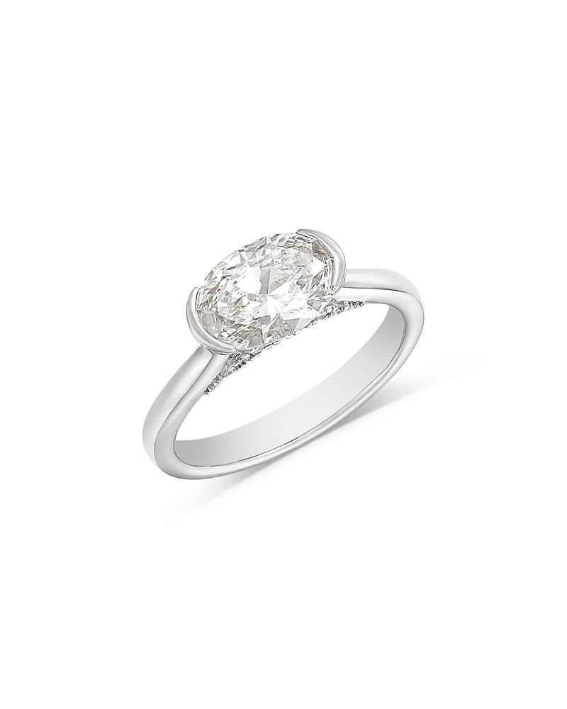 Bloomingdale's Fine Collection Luxe Collection Certified Lab Grown Diamond Oval Cut Solitaire Ring in 18K White Gold, 1.6 tcw