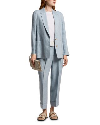 Single Breasted Linen Gabardine Blazer