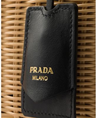 Medium Wicker and Canvas Tote Bag