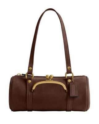 Medium Suede Barrel Bag