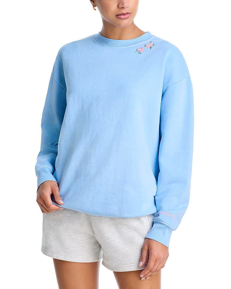 Loveshackfancy Palo Pullover Sweatshirt In Blue