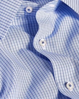 Trim Fit Poplin Micro Check Dress Shirt