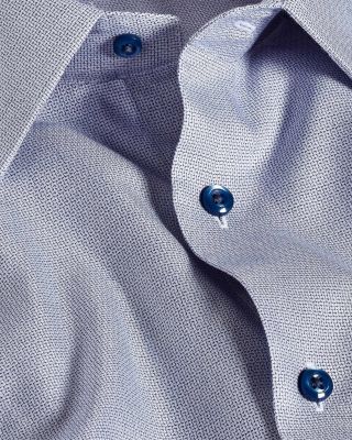 Trim Fit Silk Blend Herringbone Dress Shirt