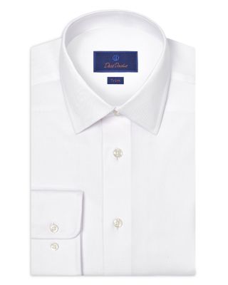 Trim Fit Stretch Twill Solid Dress Shirt