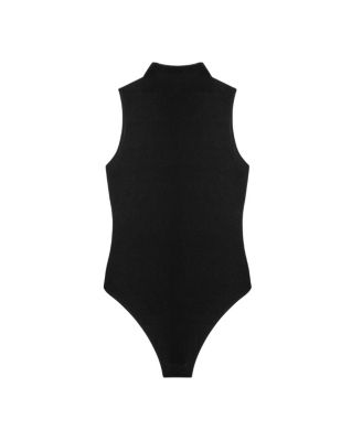 Draped Mesh-Panel Bodysuit