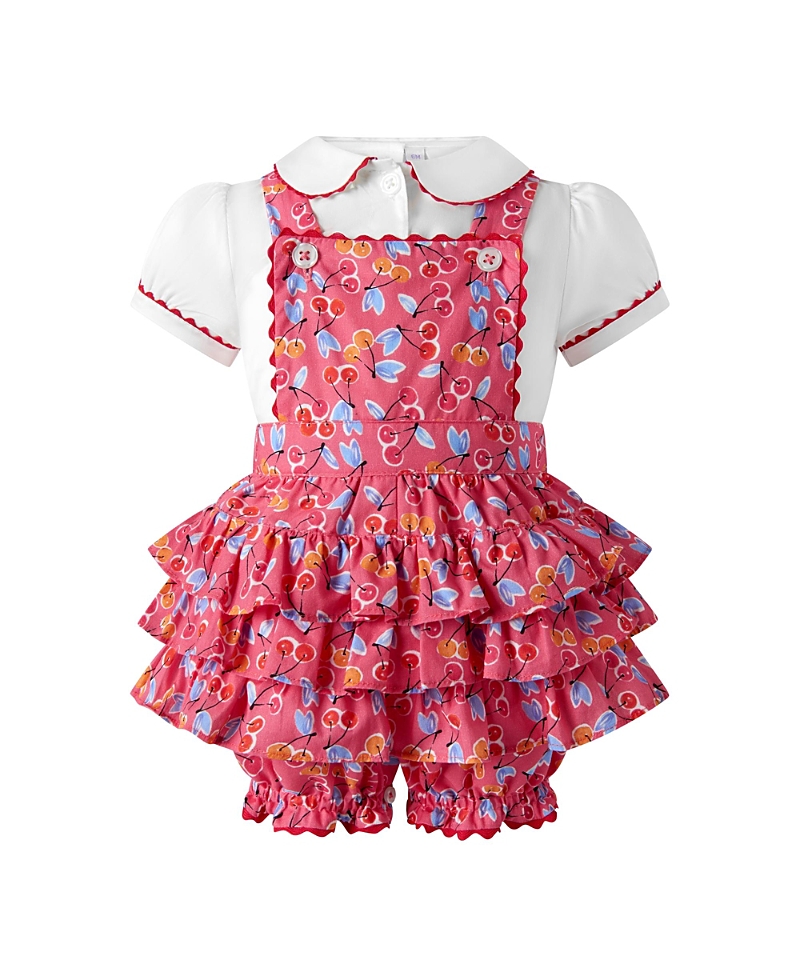 Rachel Riley Girls' Cherry Dungaree and Blouse Set - Baby