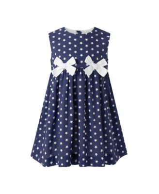 Girl's Star Print Bow Dress - Little Kid, Big Kid