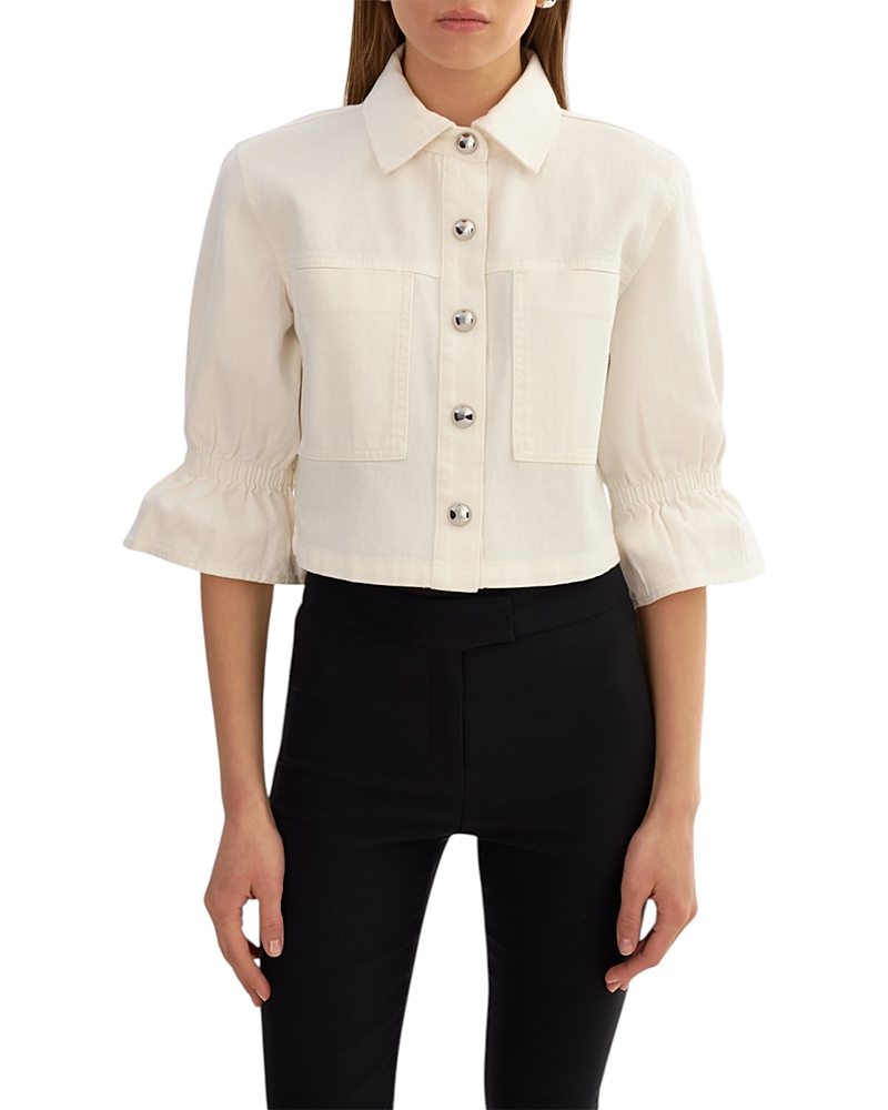 Lamarque Ruffle Sleeve Denim Jacket