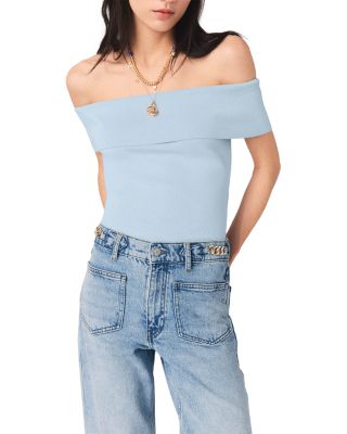 Bardot Rib Knit Top