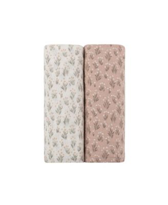 Unisex French Terry Blooms Collection Two Pack Muslin Swaddle - Baby