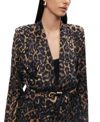  Printed Leopard Belted Jacket