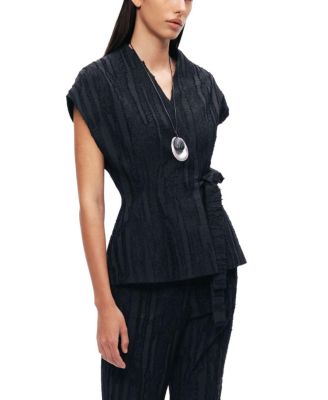  Textured Belted Vest