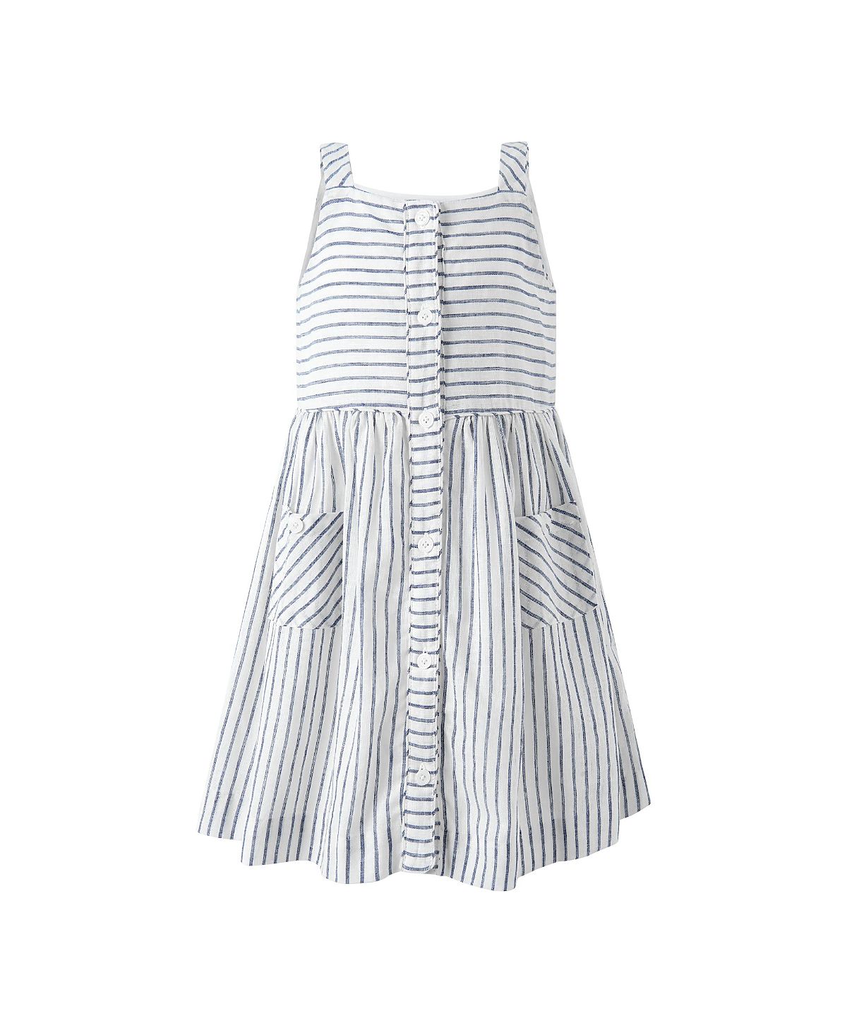 Rachel Riley Girls' Stripe Button-front Dress - Little Kid, Big Kid