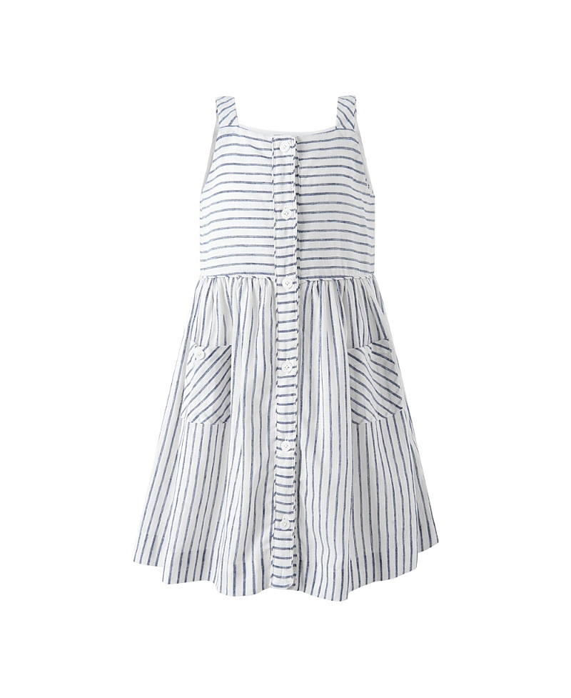 Rachel Riley Girls' Stripe Button-front Dress - Little Kid, Big Kid