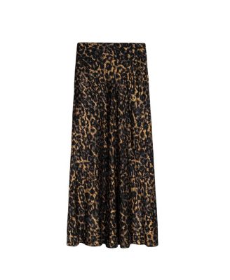  Printed Leopard Midi Skirt