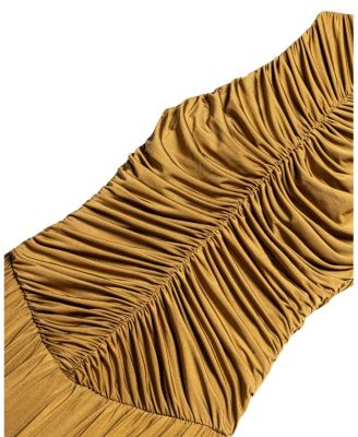  Ruched High-Neck Maxi Dress