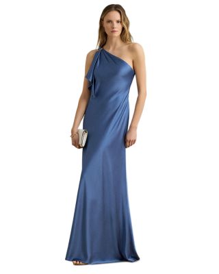 Satin Charmeuse One Shoulder Gown