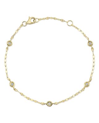 14K Yellow Gold Diamonds by the Yard Chain Bracelet
