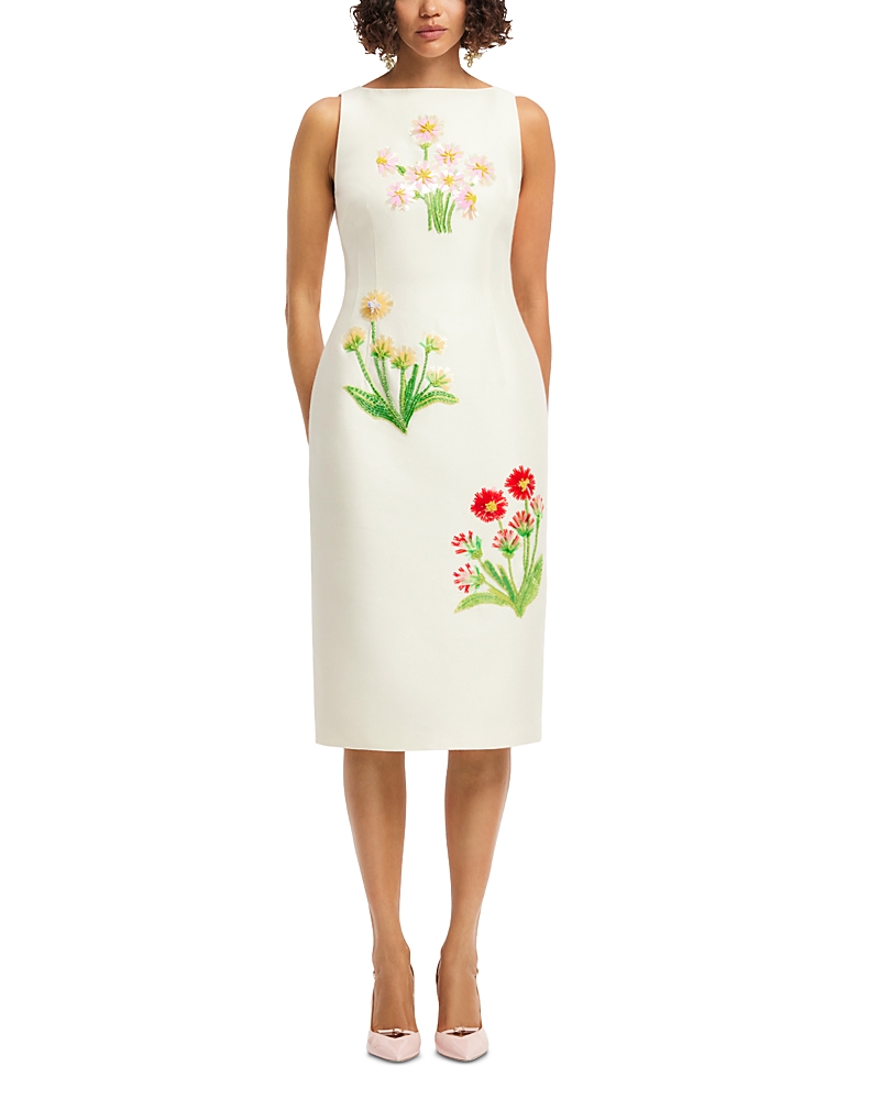 Leo Lin Eleanor Embellished Midi Dress In White