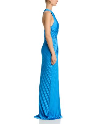 Lara Pleated One Shoulder Gown