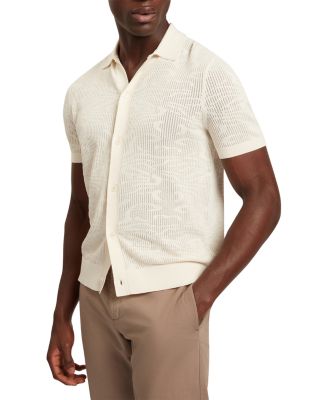 Jorien Short Sleeve Crochet Stitch Button Through Shirt