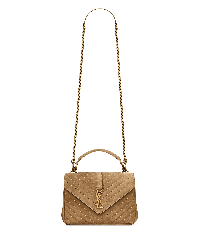 Saint Laurent Small College Bag in Quilted Leather · One Size