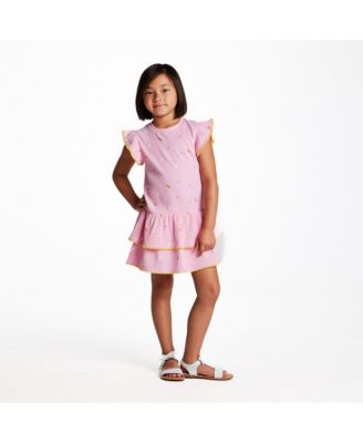  Girls' Rib Tiered Dress - Little Kid