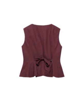  Women's Linen Blend Peplum Waistcoat