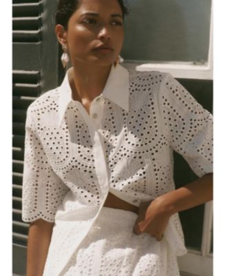  Women's Cotton Broderie Shirt