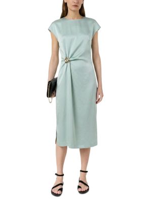 grey green dress TATI RUFFLE MAXI DRESS IN LIME – AKIRA main image 0