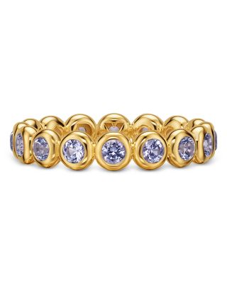 Bezel Set Band Ring in 18K Yellow Gold with Tanzanite, 4mm
