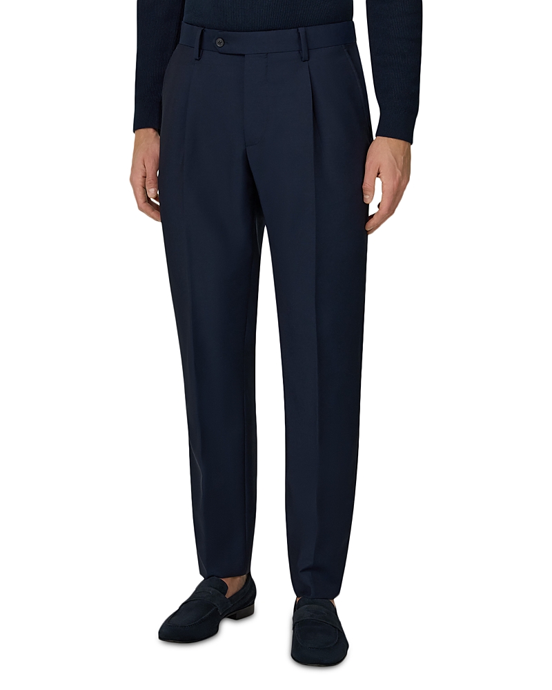 Boggi Milano Regular Fit Wool Mohair Pleated Pants
