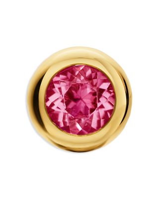 Bezel Set Stud Earrings in 18K Yellow Gold, 6.6mm