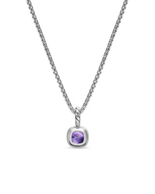 Mini Cushion Cut Amulet in Sterling Silver with 14K Yellow Gold 7.6mm