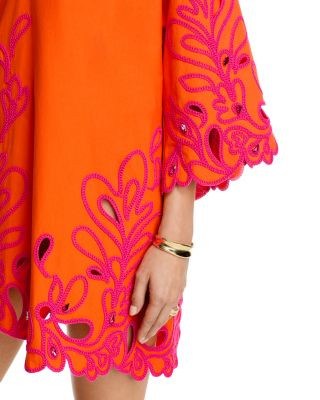 Paisley Bloom Embr Arcia Kaftan Dress