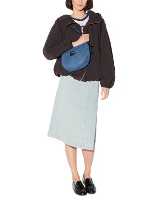 Crosby Lock Small Quilted Denim Saddle Bag 